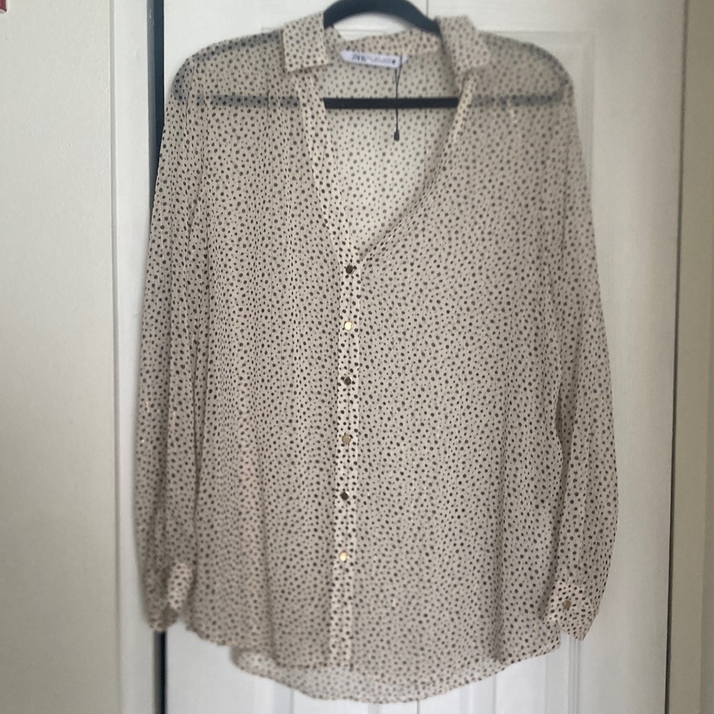 Zara Cream and Black Polka Dot Blouse, Fall Trends